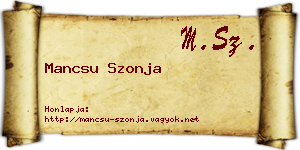 Mancsu Szonja névjegykártya